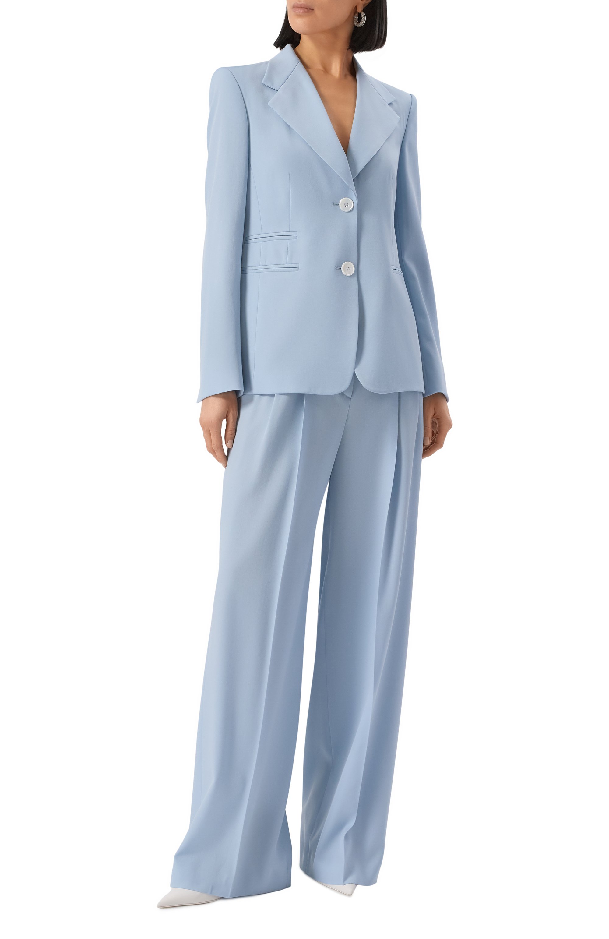 Шерстяной жакет WINDSOR голубого цвета по цене 84150 руб., арт. 52 DSE441 10018996/30045407, фото 2 Шерстяной жакет WINDSOR, арт. 52 DSE441 10018996/30045407, фото 2