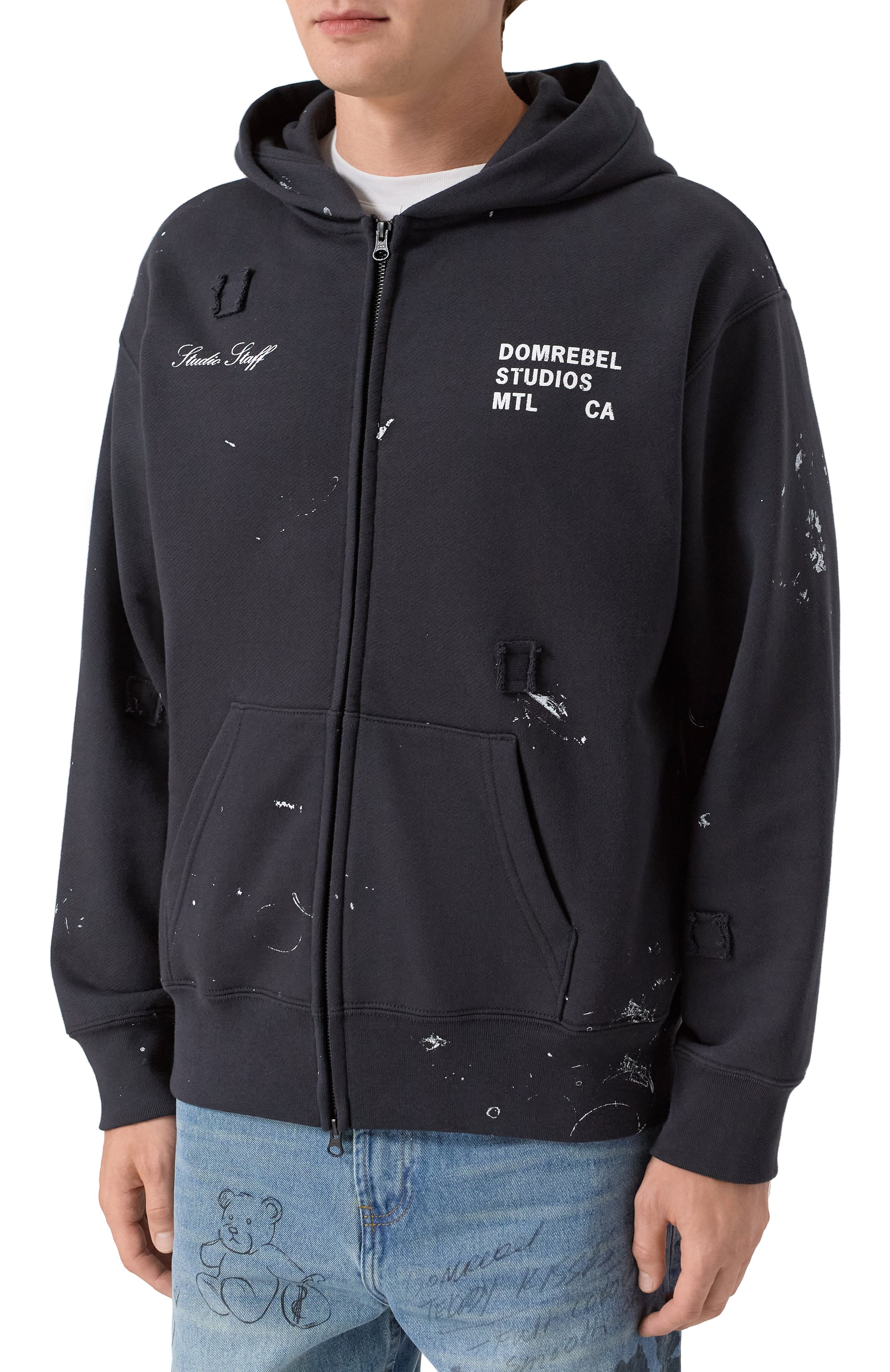 Хлопковая толстовка DOMREBEL, арт. M STAFF ZIP H00DIE, фото 3