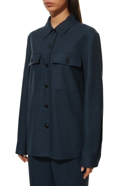 Шерстяная рубашка JIL SANDER темно-синего цвета по цене 107500 руб., арт. J40DL0001-J40008, фото 3 Шерстяная рубашка JIL SANDER, арт. J40DL0001-J40008, фото 3