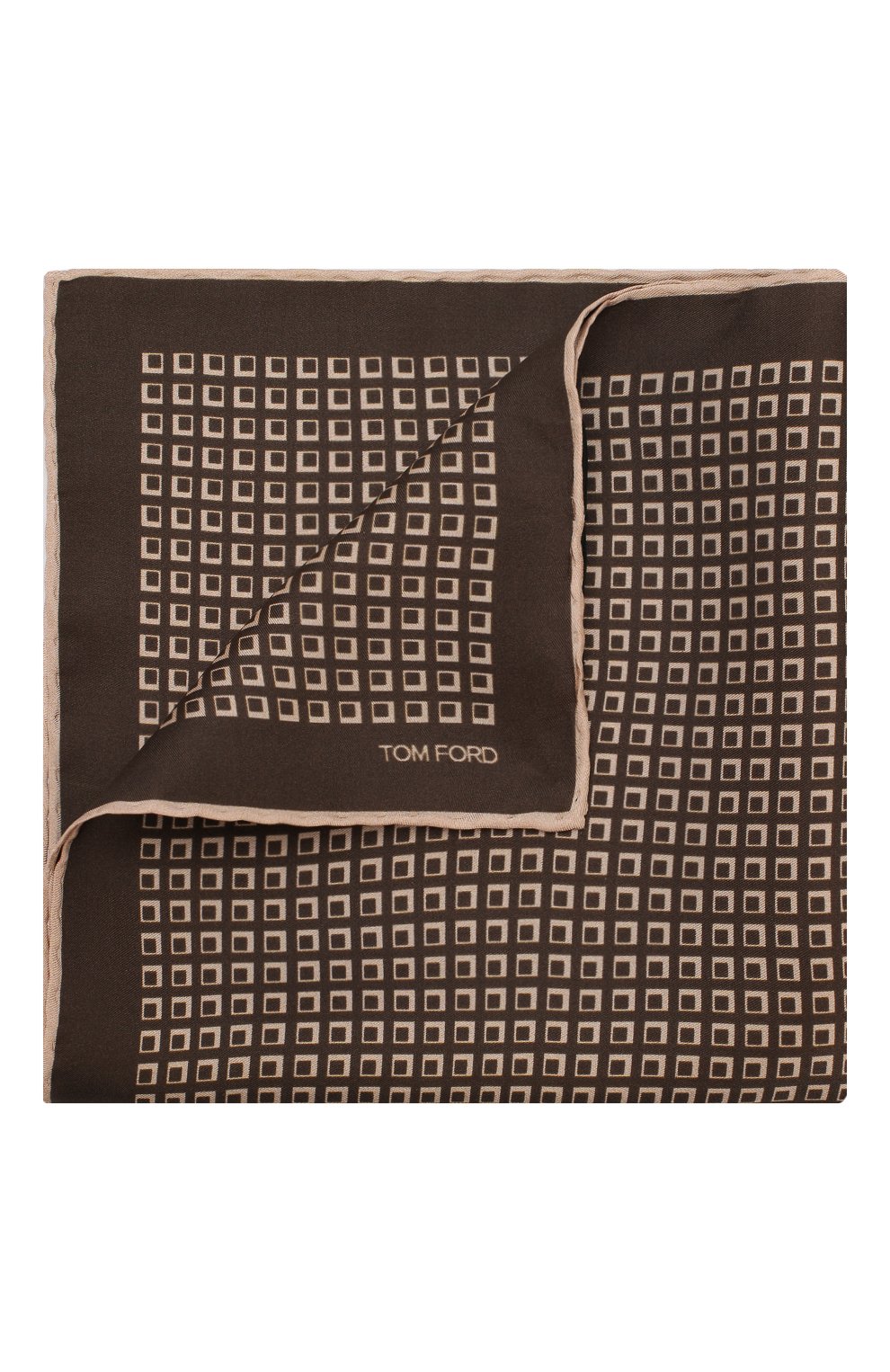 Шелковый платок TOM FORD коричневого цвета по цене 18150 руб., арт. 6TF93/TF312, фото 1 Шелковый платок TOM FORD, арт. 6TF93/TF312, фото 1