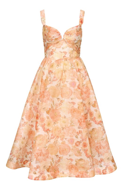 Платье изо льна и шелка Zimmermann 6847DC261_001 Бежевый 6847DC261_001