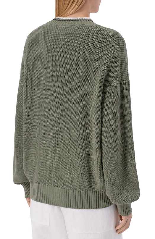 Хлопковый кардиган Brunello Cucinelli M19756306 Хаки  M19756306 Фото 4