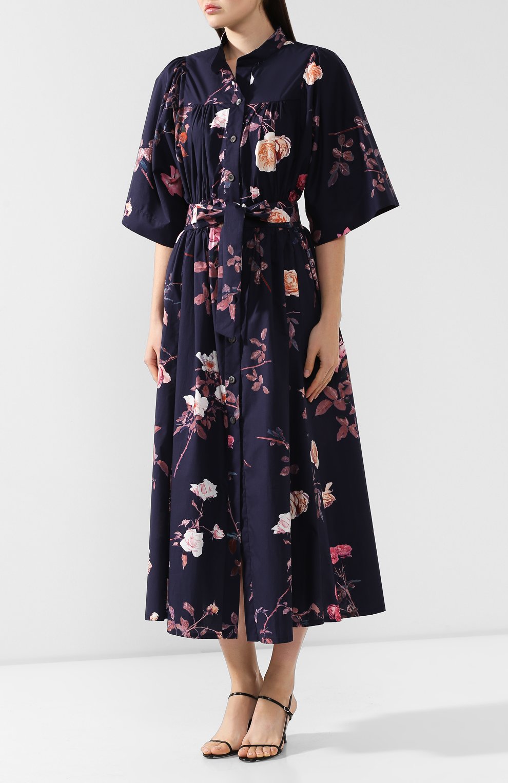 Хлопковое платье DRIES VAN NOTEN темно-синего цвета по цене 82650 руб., арт. 192-11017-8007, фото 3 Хлопковое платье DRIES VAN NOTEN, арт. 192-11017-8007, фото 3