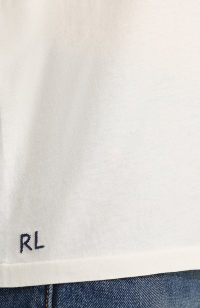 Однотонная хлопковая футболка с круглым вырезом POLO RALPH LAUREN, арт. 211663089, фото 5