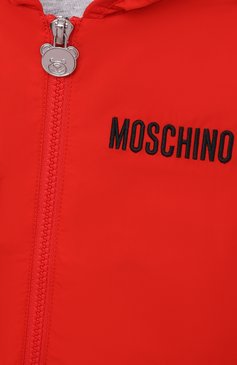 Детского ветровка MOSCHINO красного цвета, арт. MMS01L/L3A39/9-12M | Фото 3 (Материал внешний: Синтетический материал; Кросс-КТ НВ: Ветровка; Материал подклада: Хлопок)