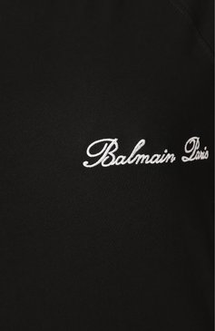 Женская хлопковая футболка BALMAIN черного цвета, арт. CF1EG085/BC68 | Фото 6 (Рукава: Короткие; Длина (для топов): Стандартные; Материал внешний: Хлопок; Принт: Без принта; Стили: Кэжуэл)