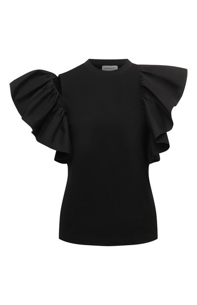 Женский хлопковый топ ALEXANDER MCQUEEN, арт. 683042/QLAAA