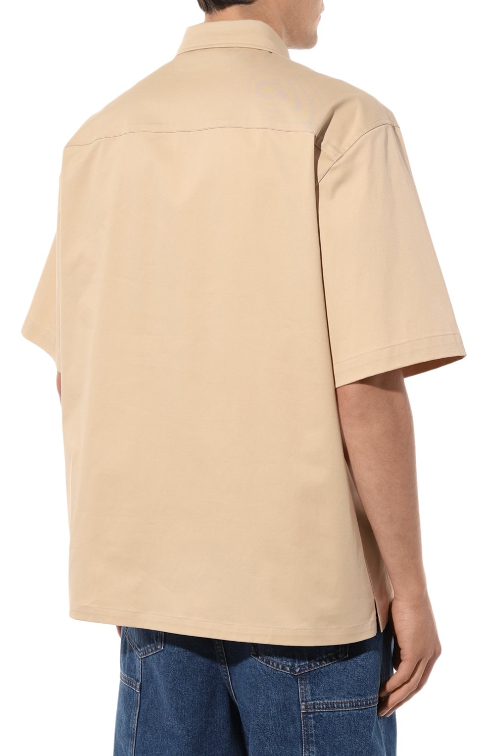 Хлопковая рубашка TRUSSARDI бежевого цвета по цене 25000 руб., арт. 52C00308-1T006185, фото 4 Хлопковая рубашка TRUSSARDI, арт. 52C00308-1T006185, фото 4