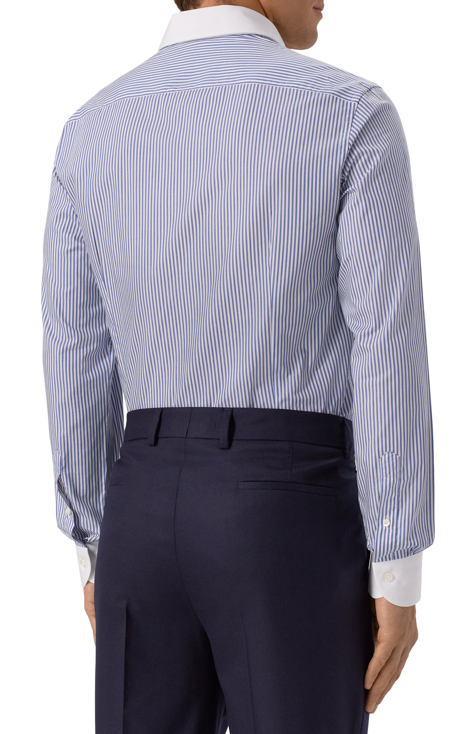 Хлопковая сорочка CANALI голубого цвета по цене 37300 руб., арт. CCLX018/GD03618, фото 4 Хлопковая сорочка CANALI, арт. CCLX018/GD03618, фото 4