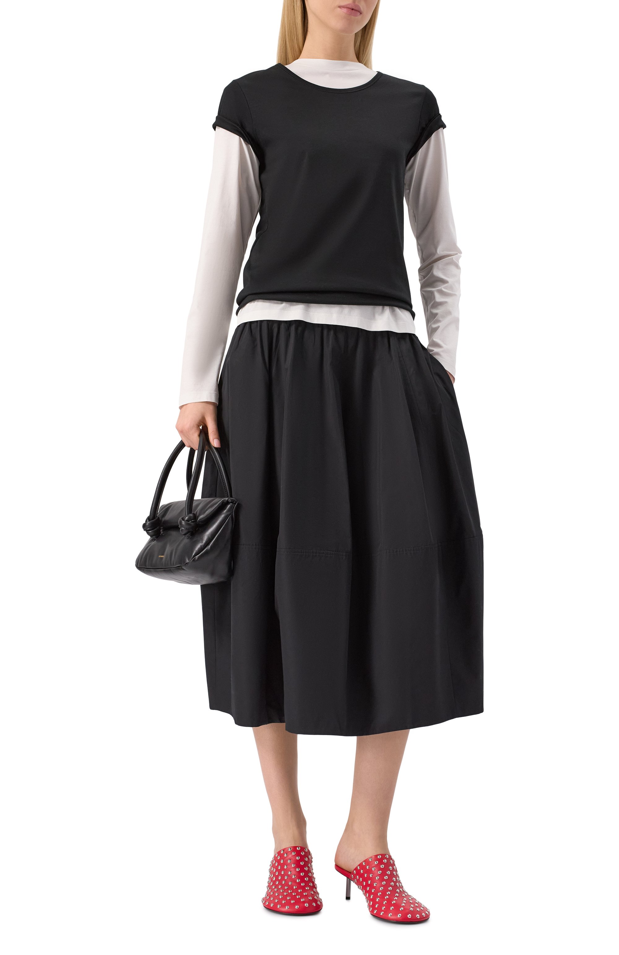 Хлопковая юбка CO черного цвета по цене 76850 руб., арт. 3513LCSP-C0RE, фото 2 Хлопковая юбка CO, арт. 3513LCSP-C0RE, фото 2