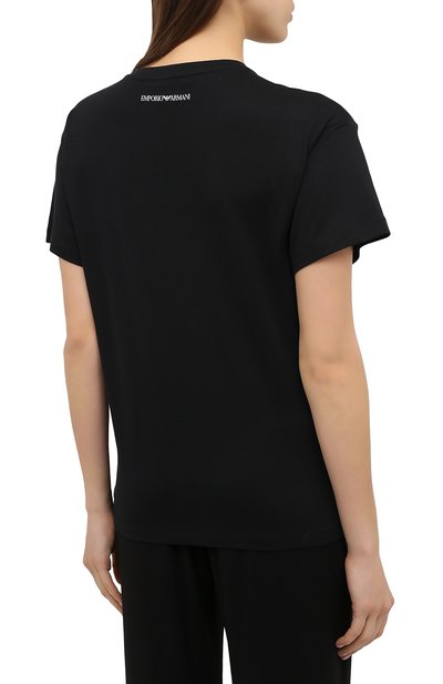 Хлопковая футболка EMPORIO ARMANI черного цвета по цене 18750 руб., арт. 6H2T7L/2J30Z, фото 4 Хлопковая футболка EMPORIO ARMANI, арт. 6H2T7L/2J30Z, фото 4