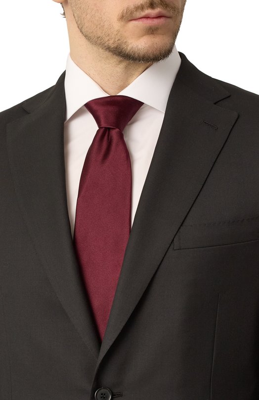 Шелковый галстук Corneliani 25U302-2520301 Бордовый  25U302-2520301 Фото 2