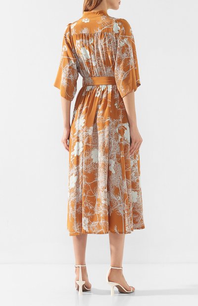Шелковое платье DRIES VAN NOTEN оранжевого цвета по цене 130500 руб., арт. 192-11017-8201, фото 4 Шелковое платье DRIES VAN NOTEN, арт. 192-11017-8201, фото 4