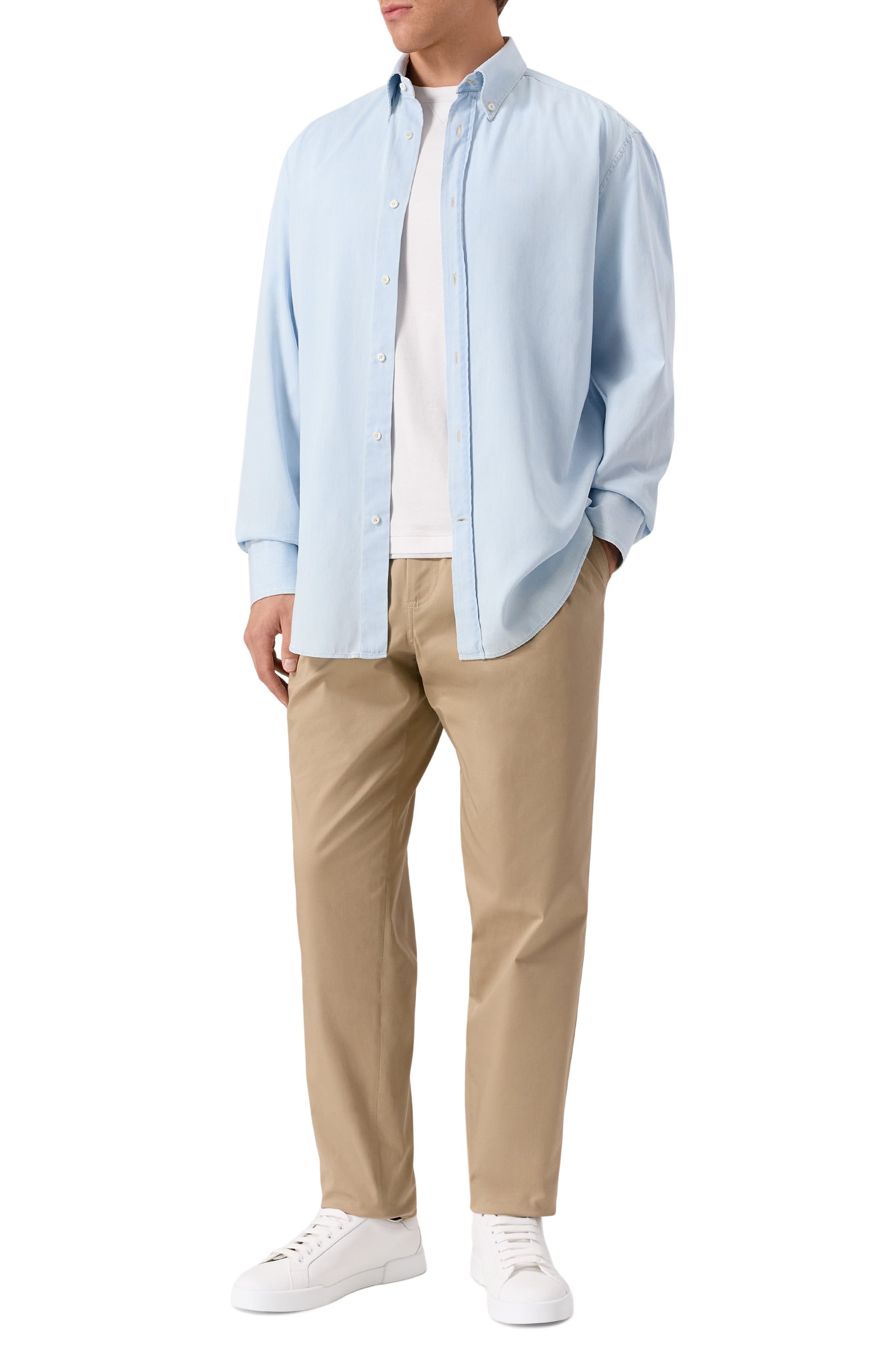 Хлопковая рубашка BRUNELLO CUCINELLI, арт. MR6831716P, фото 2