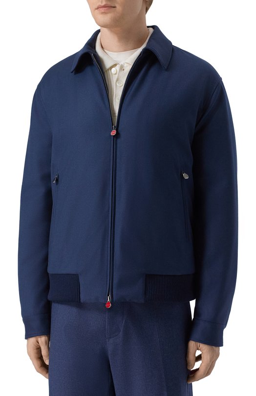 Бомбер из шерсти и кашемира Kiton UW2233V0426H02 Синий  UW2233V0426H02 Фото 3