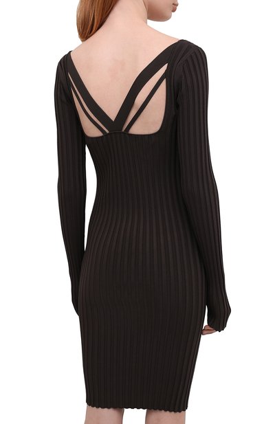 Платье HELMUT LANG коричневого цвета по цене 41050 руб., арт. K07HW708, фото 4 Платье HELMUT LANG, арт. K07HW708, фото 4