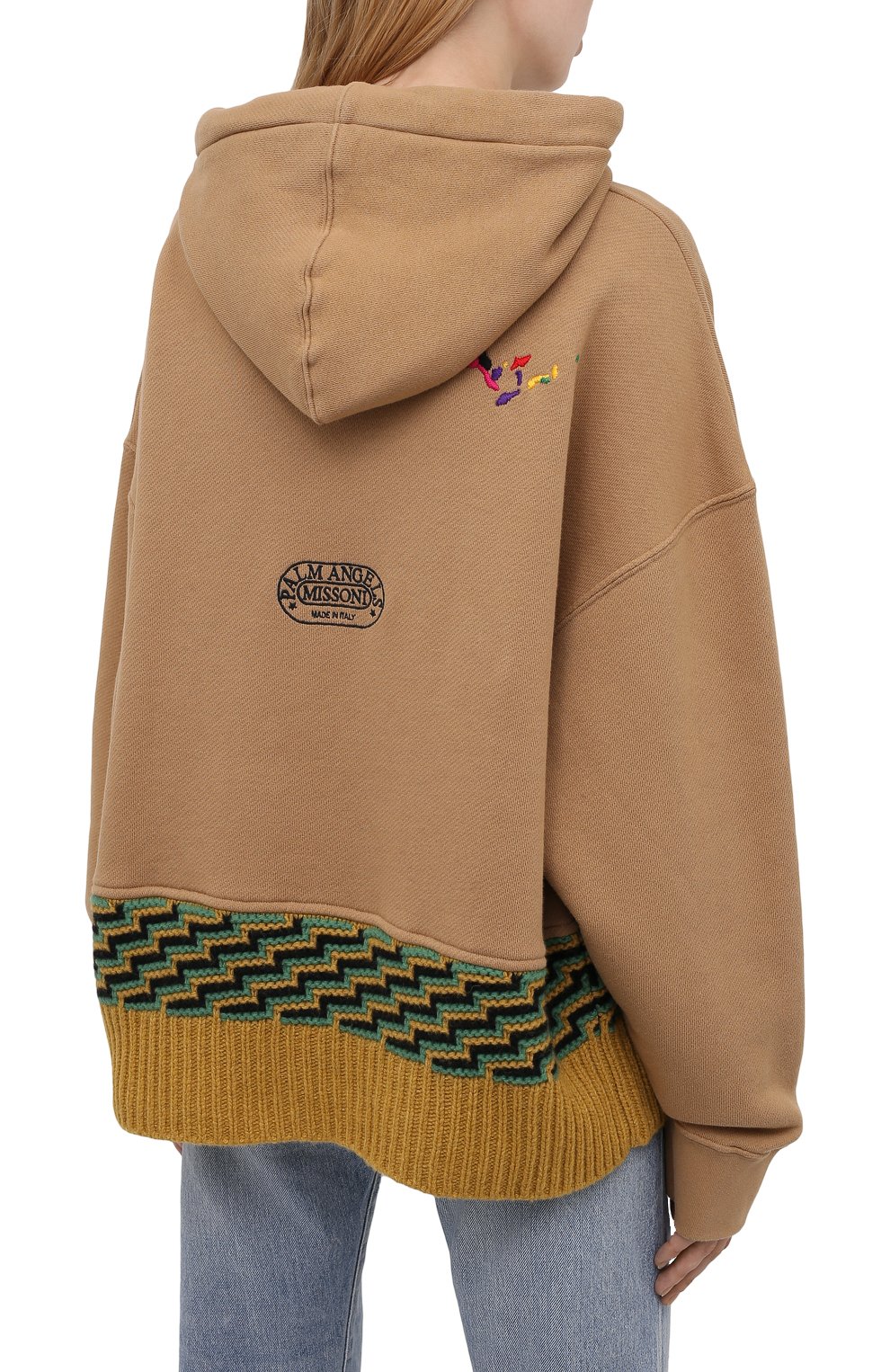 Хлопковое худи palm angels x missoni PALM ANGELS бежевого цвета по цене 92150 руб., арт. PWBB043F21FLE0016110, фото 4 Хлопковое худи palm angels x missoni PALM ANGELS, арт. PWBB043F21FLE0016110, фото 4