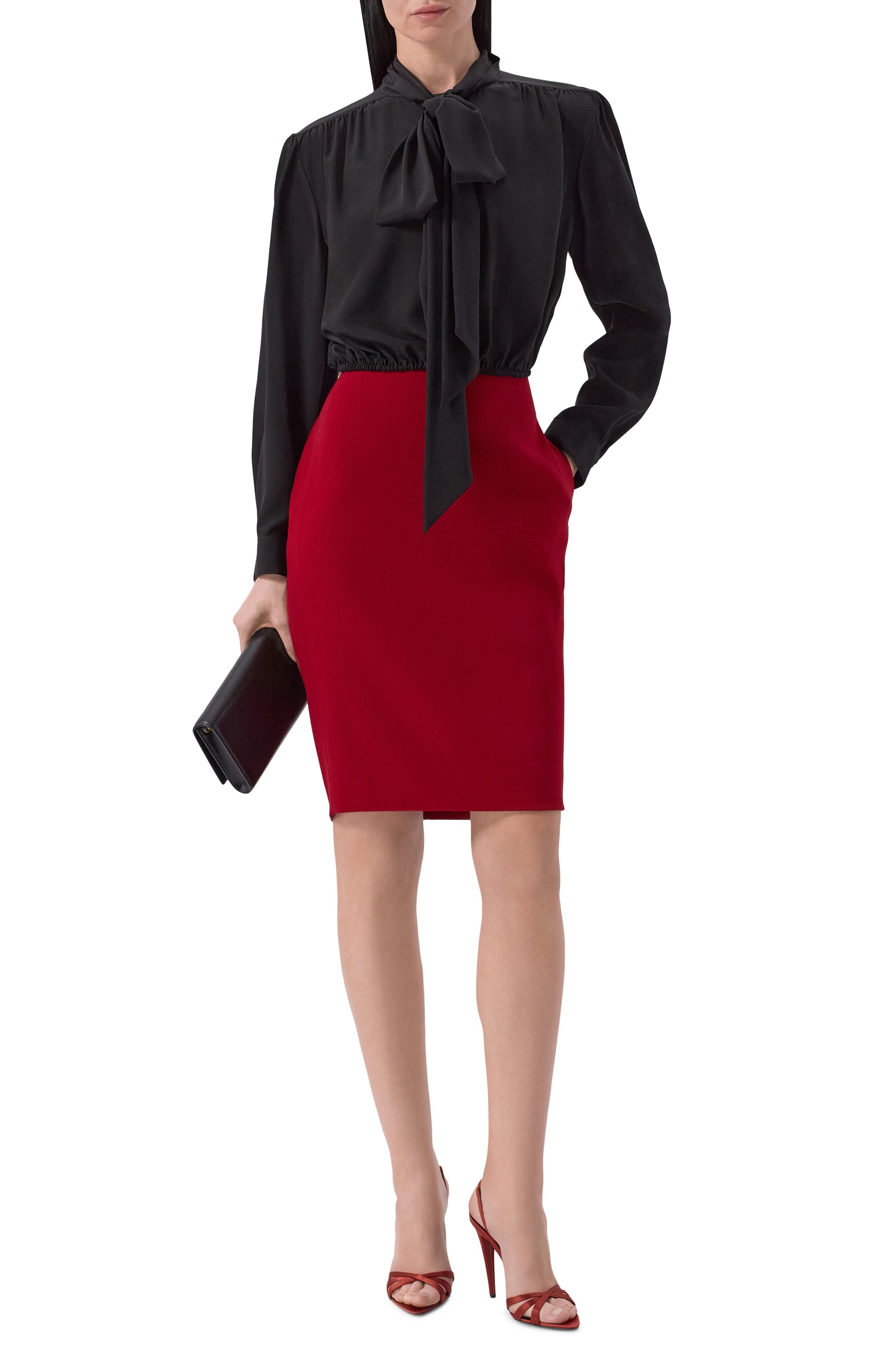 Шелковая блузка SAINT LAURENT, арт. 856831/Y100W, фото 2