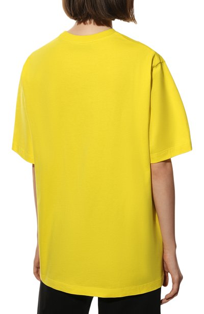 Хлопковая футболка MSGM желтого цвета по цене 11400 руб., арт. 3241MDM101 227298, фото 4 Хлопковая футболка MSGM, арт. 3241MDM101 227298, фото 4