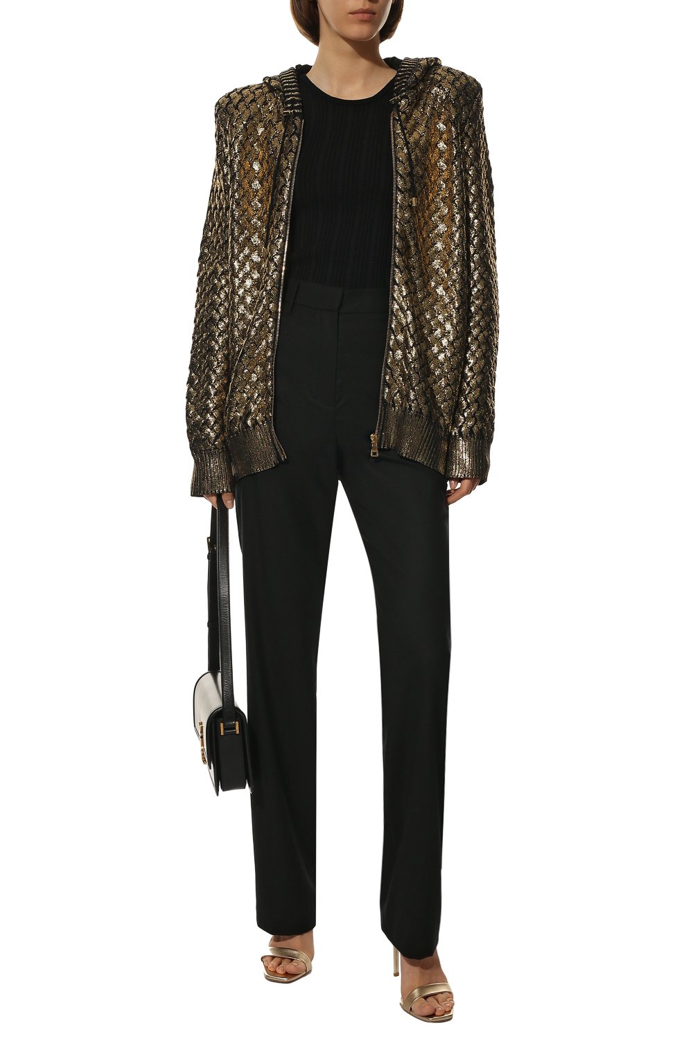 Кардиган BALMAIN золотого цвета по цене 238500 руб., арт. SF43795/K390, фото 2 Кардиган BALMAIN, арт. SF43795/K390, фото 2