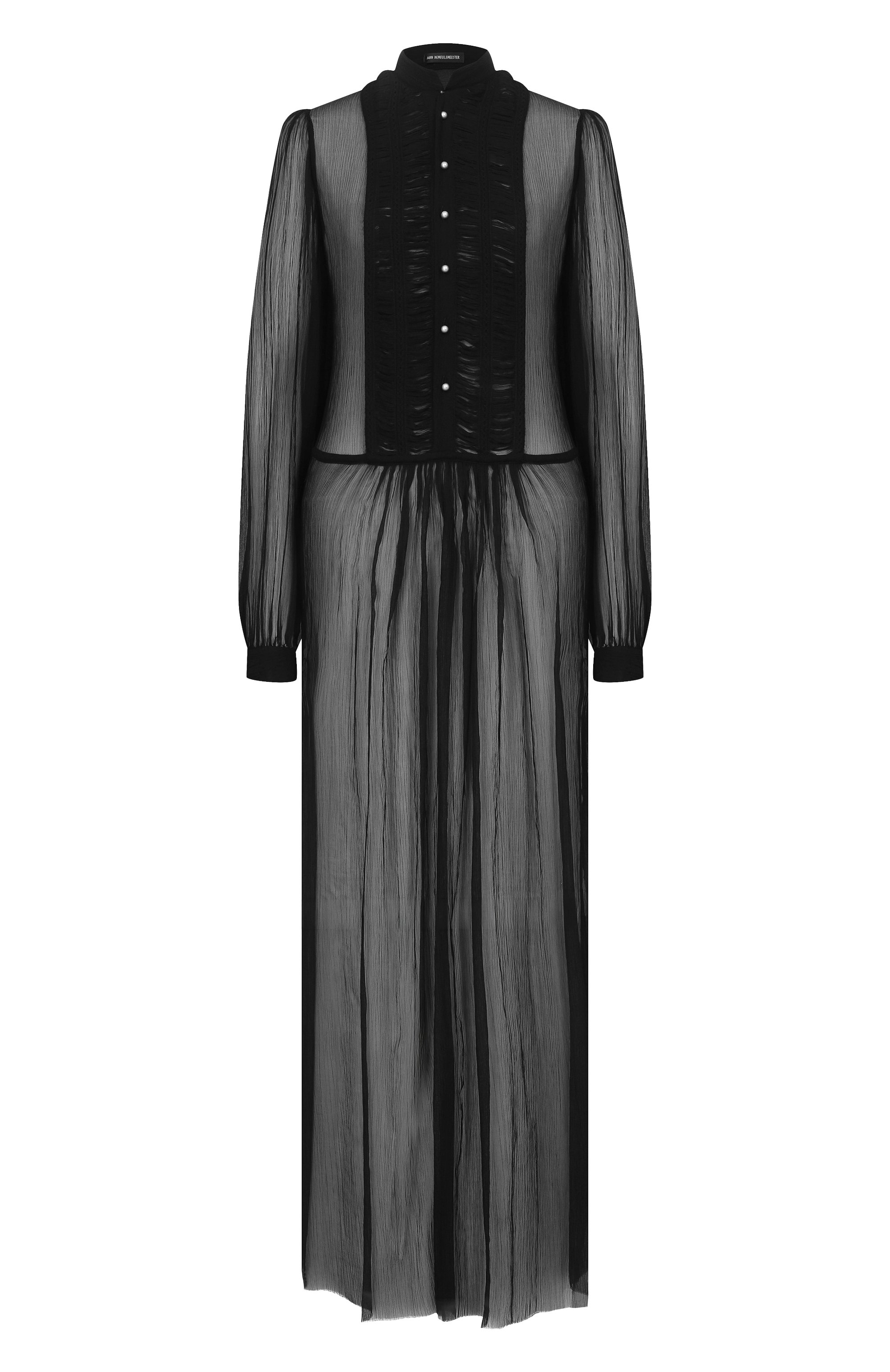 Шелковое платье ANN DEMEULEMEESTER черного цвета по цене 256000 руб., арт. B0013958/FA732, фото 1 Шелковое платье ANN DEMEULEMEESTER, арт. B0013958/FA732, фото 1