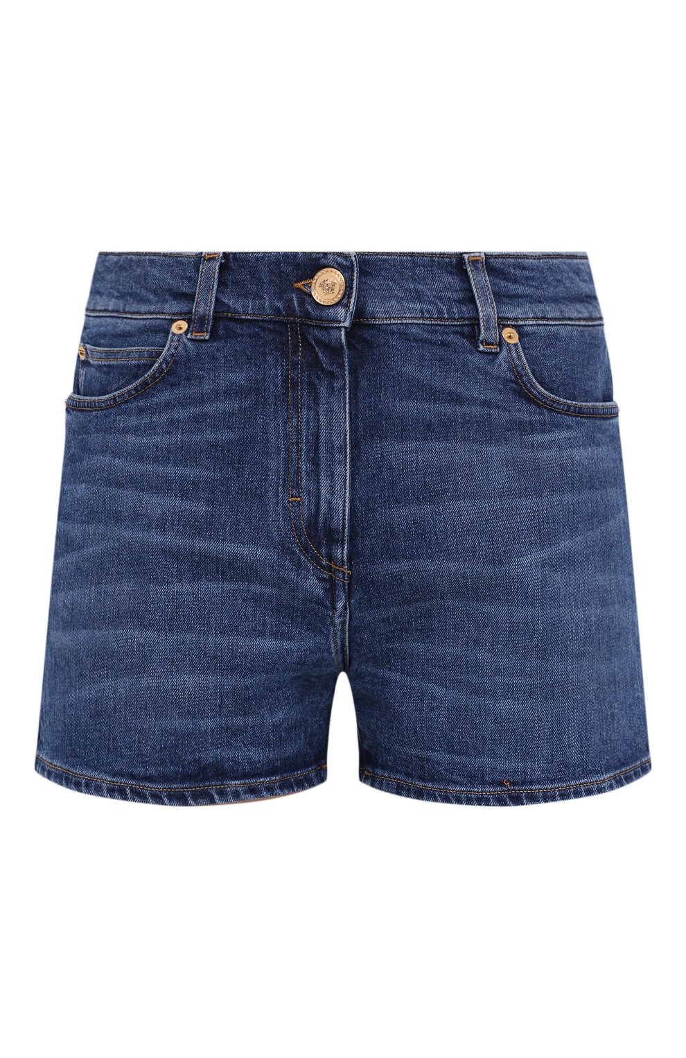 Джинсовые шорты VERSACE синего цвета по цене 67950 руб., арт. A86624/A235991, фото 1 Джинсовые шорты VERSACE, арт. A86624/A235991, фото 1