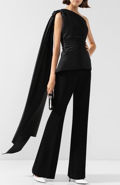 Приталенный топ с открытым плечом и оборкой BRANDON MAXWELL, арт. TP89PF18STN, фото 1