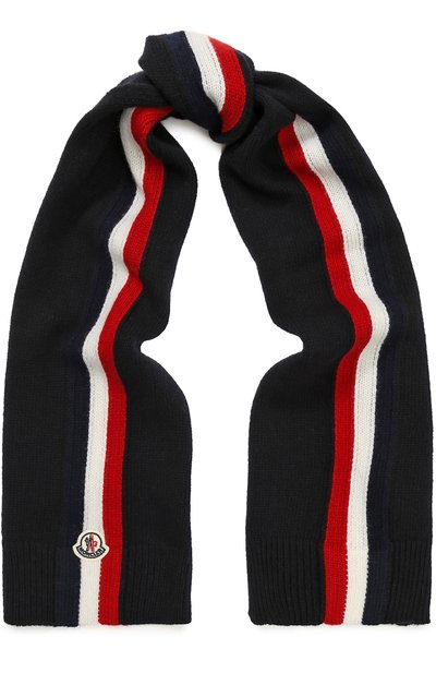 Шерстяной шарф с контрастной отделкой и логотипом бренда MONCLER ENFANT, арт. C2-954-00028-05-04S08, фото 1