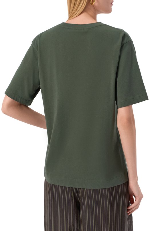 Хлопковая футболка Dries Van Noten 011101-2600-613 Зелёный  011101-2600-613 Фото 4