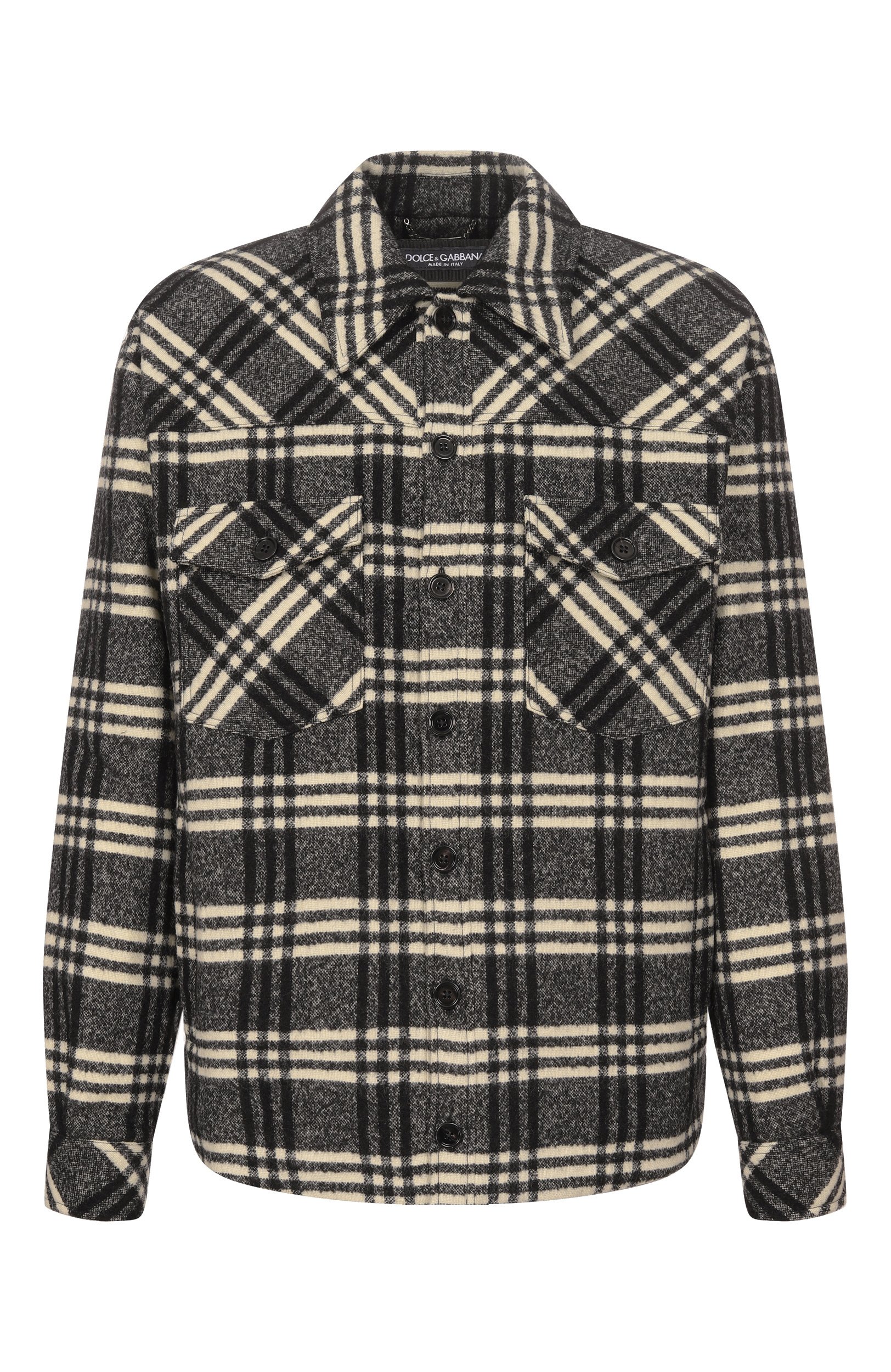 Шерстяная куртка-рубашка DOLCE & GABBANA темно-серого цвета по цене 329500 руб., арт. G9CKYT/FQZAK, фото 1 Шерстяная куртка-рубашка DOLCE & GABBANA, арт. G9CKYT/FQZAK, фото 1