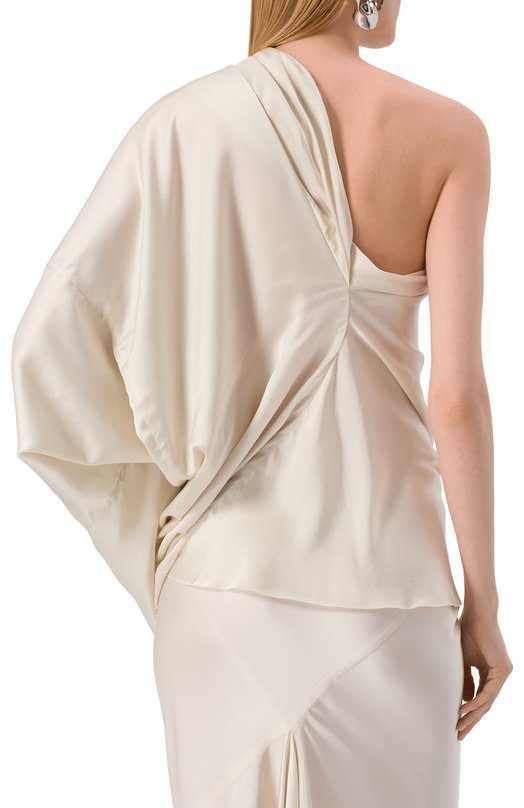 Атласный топ Rick Owens RP01E7234/SCH Кремовый  RP01E7234/SCH Фото 4