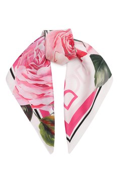 Женский шелковый платок DOLCE & GABBANA разноцветного цвета, арт. FN092R/GDCUH | Фото 1 (Нос: Не проставлено; Материал: Шелк, Текстиль; Принт: С принтом)
