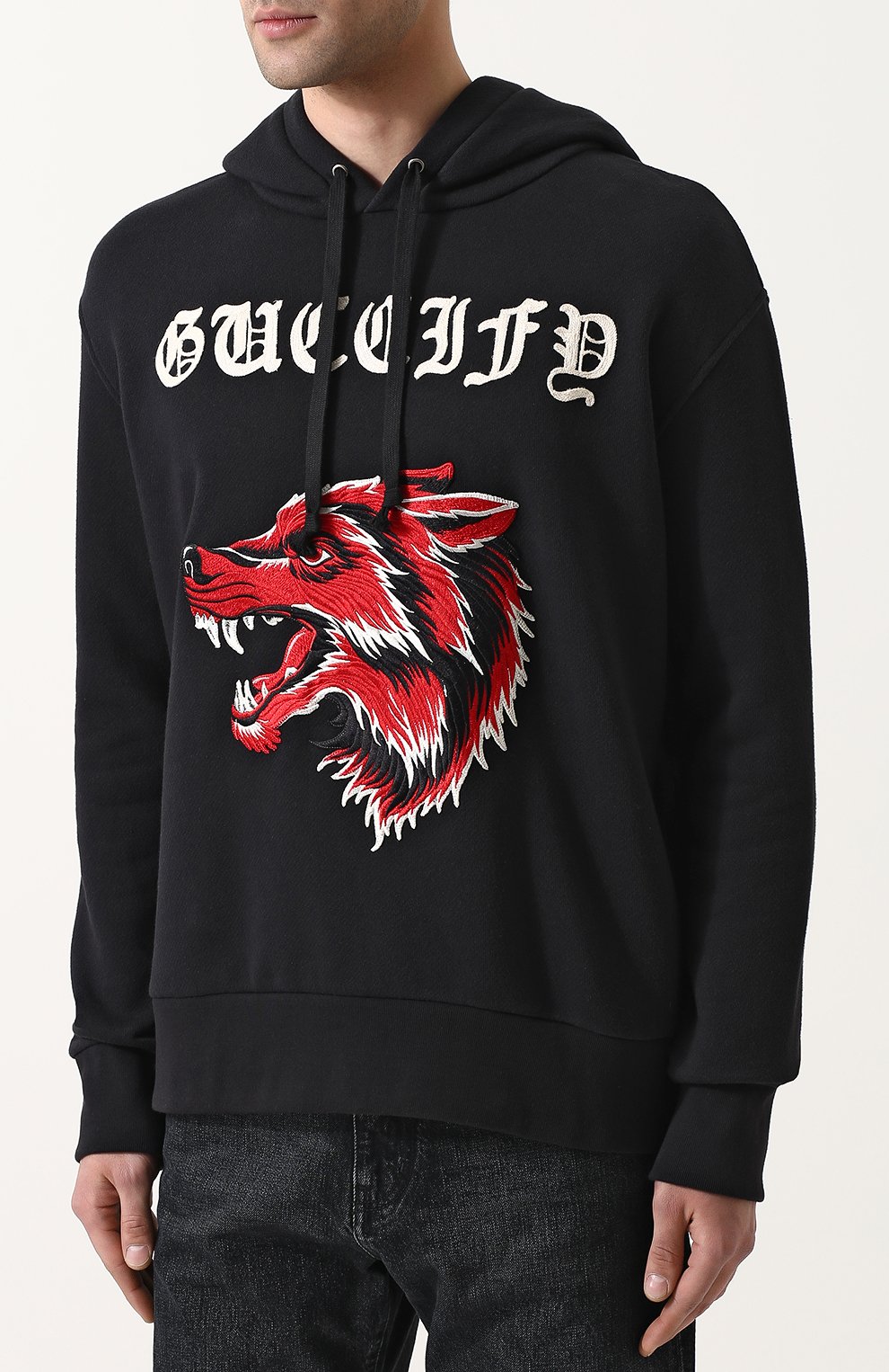 Хлопковое худи с аппликацией GUCCI, арт. 475374/X9M52, фото 3