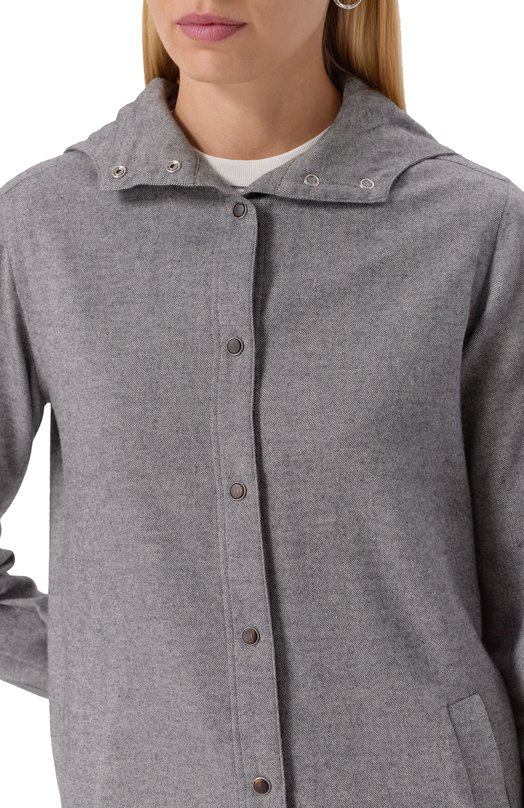 Хлопковая рубашка Kiton D54435H0949205 Серый  D54435H0949205 Фото 5