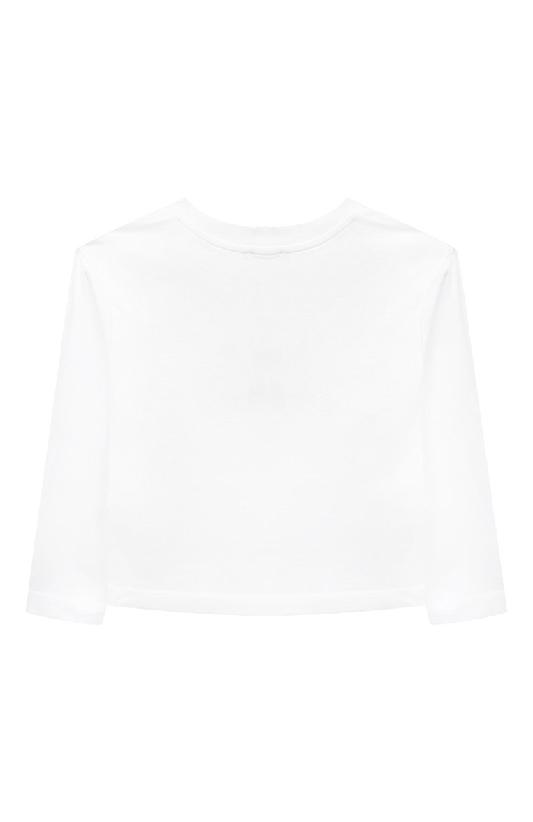 Детская хлопковый лонгслив DOLCE & GABBANA белого цвета, арт. L5JTJL/G7KC7/2-6 | Фото 2 (Драгоценные камни: Проставлено; Материал сплава: Проставлено; Рукава: Длинные; Материал внешний: Хлопок)