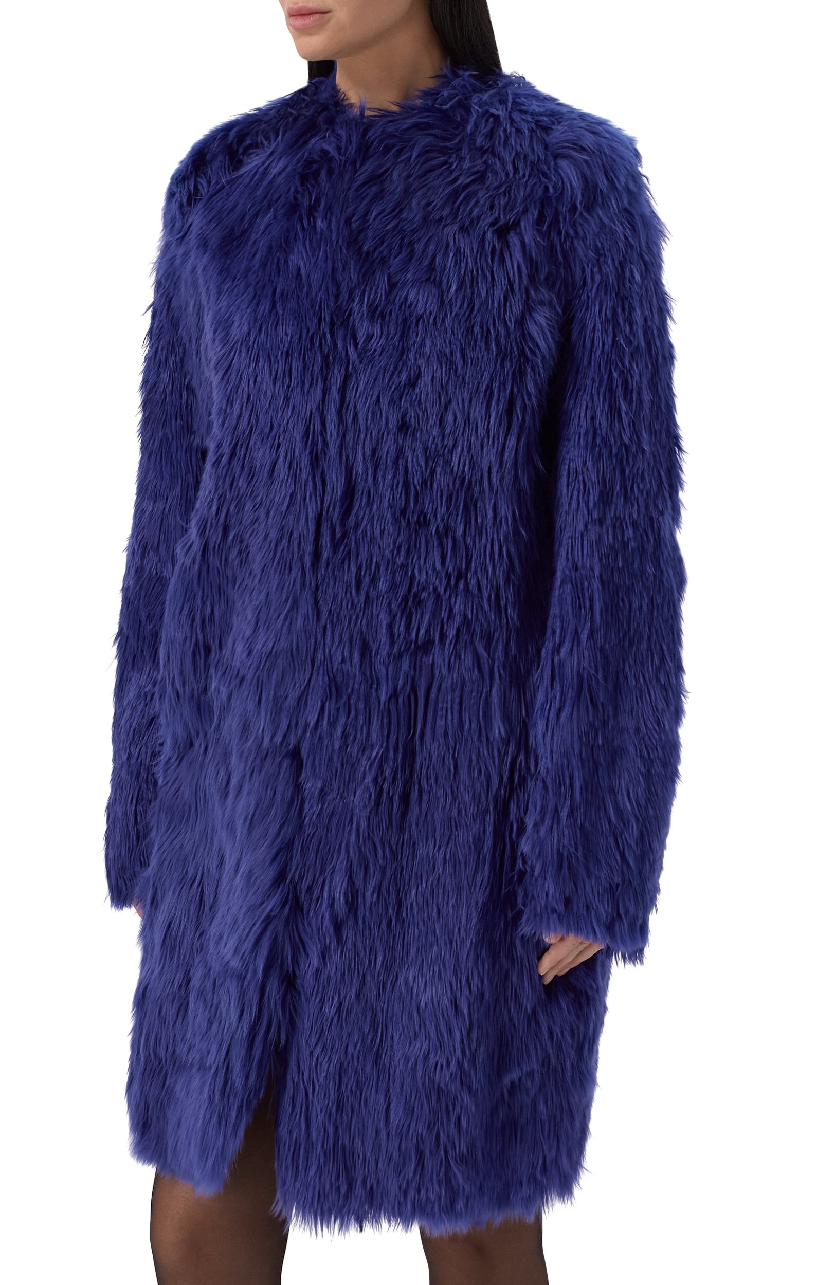 Шуба из альпаки SAINT LAURENT синего цвета по цене 1320000 руб., арт. 526089/Y7KS2, фото 3 Шуба из альпаки SAINT LAURENT, арт. 526089/Y7KS2, фото 3