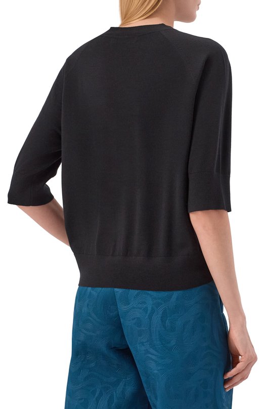 Шерстяной пуловер Dries Van Noten 131200/3700 Чёрный  131200/3700 Фото 4