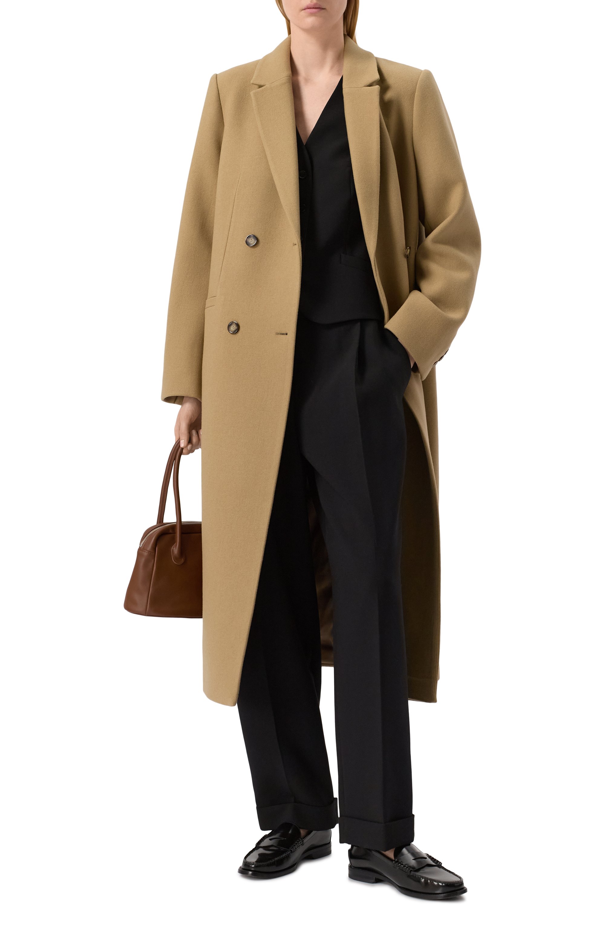 Пальто из шерсти и кашемира 12 STOREEZ бежевого цвета по цене 59000 руб., арт. 132758, фото 2 Пальто из шерсти и кашемира 12 STOREEZ, арт. 132758, фото 2