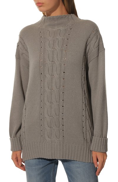 Свитер из шерсти и шелка PANICALE серого цвета по цене 39100 руб., арт. D31306L, фото 3 Свитер из шерсти и шелка PANICALE, арт. D31306L, фото 3