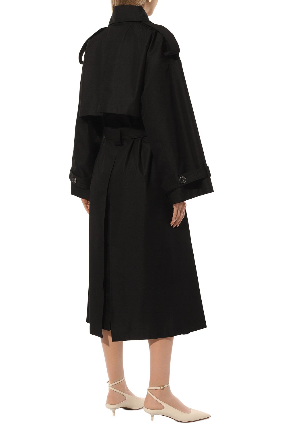 Тренч LESYANEBO черного цвета по цене 74000 руб., арт. LN01H-465_LT, фото 4 Тренч LESYANEBO, арт. LN01H-465_LT, фото 4