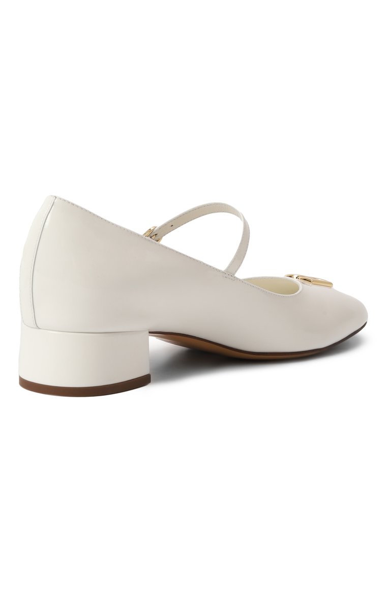 Детские кожаные туфли DOLCE & GABBANA белого цвета, арт. D11034/A1328/37-39 | Фото 3 (Материал внутренний: Натуральная кожа; Нос: Не проставлено; Материал внешний: Натуральная кожа; Автоматизация состава: Проставлено)