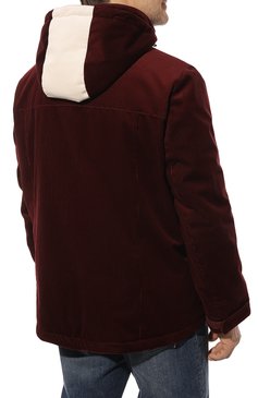 Мужская вель�ветовая куртка BRUNELLO CUCINELLI бордового цвета, арт. MQ482KG04 | Фото 4 (Материал сплава: Проставлено; Рукава: Длинные; Драгоценные камни: Проставлено; Материал внешний: Хлопок; Материал подклада: Синтетический материал; Длина (верхняя одежда): Короткие; Мужское Кросс-КТ: утепленные куртки; Стили: Кэжуэл; Кросс-КТ: Утепленные)