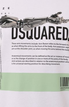 Мужская хлопковая футболка DSQUARED2 белого цвета, арт. S71GD1504/D20020 | Фото 5 (Рукава: 3/4; Материал сплава: Проставлено; Материал внешний: Хлопок; Драгоценные камни: Проставлено; Длина (для топов): Стандартные; Принт: С принтом; Стили: Кэжуэл)