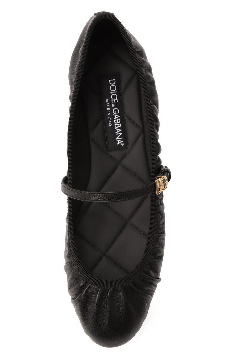 Женские кожаные балетки vally DOLCE & GABBANA черного цвета, арт. CB0257/AD137 | Фото 6 (Подошва: Плоская; Материал внешний: Натуральная кожа; Материал внутренний: Натуральная кожа; Размерность: Идёт в размер; Автоматизация состава: Проставлено; Автоматизация ТО: Проставлено)