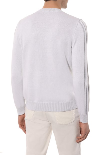 Свитер из хлопка и шелка ZILLI светло-серого цвета по цене 135000 руб., арт. MBZ-RN240-L0SA1/ML01, фото 4 Свитер из хлопка и шелка ZILLI, арт. MBZ-RN240-L0SA1/ML01, фото 4