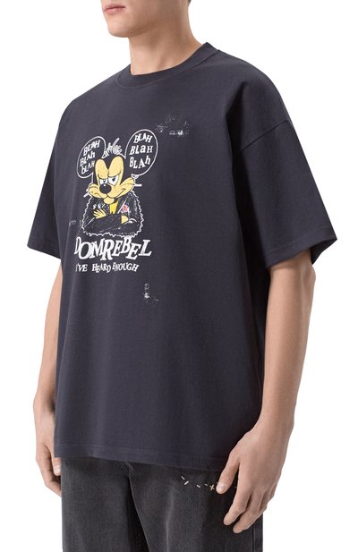 Хлопковая футболка DOMREBEL черного цвета по цене 23900 руб., арт. M BLABLA/T-SHIRT, фото 3 Хлопковая футболка DOMREBEL, арт. M BLABLA/T-SHIRT, фото 3