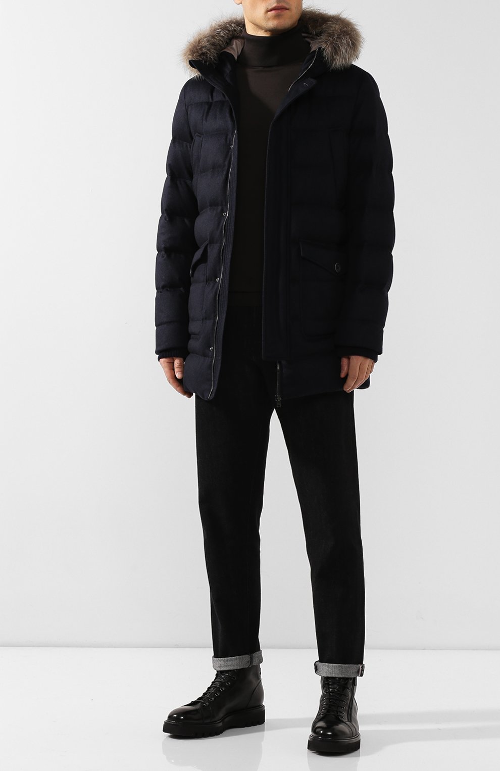 Пуховик из смеси шелка и кашемира HERNO, арт. PI0595U/38087, фото 2