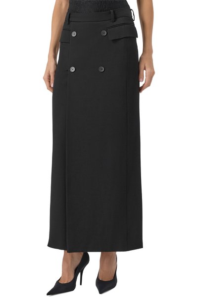 Юбка из вискозы и шерсти BALENCIAGA черного цвета по цене 189000 руб., арт. 838768/TRT01, фото 3 Юбка из вискозы и шерсти BALENCIAGA, арт. 838768/TRT01, фото 3