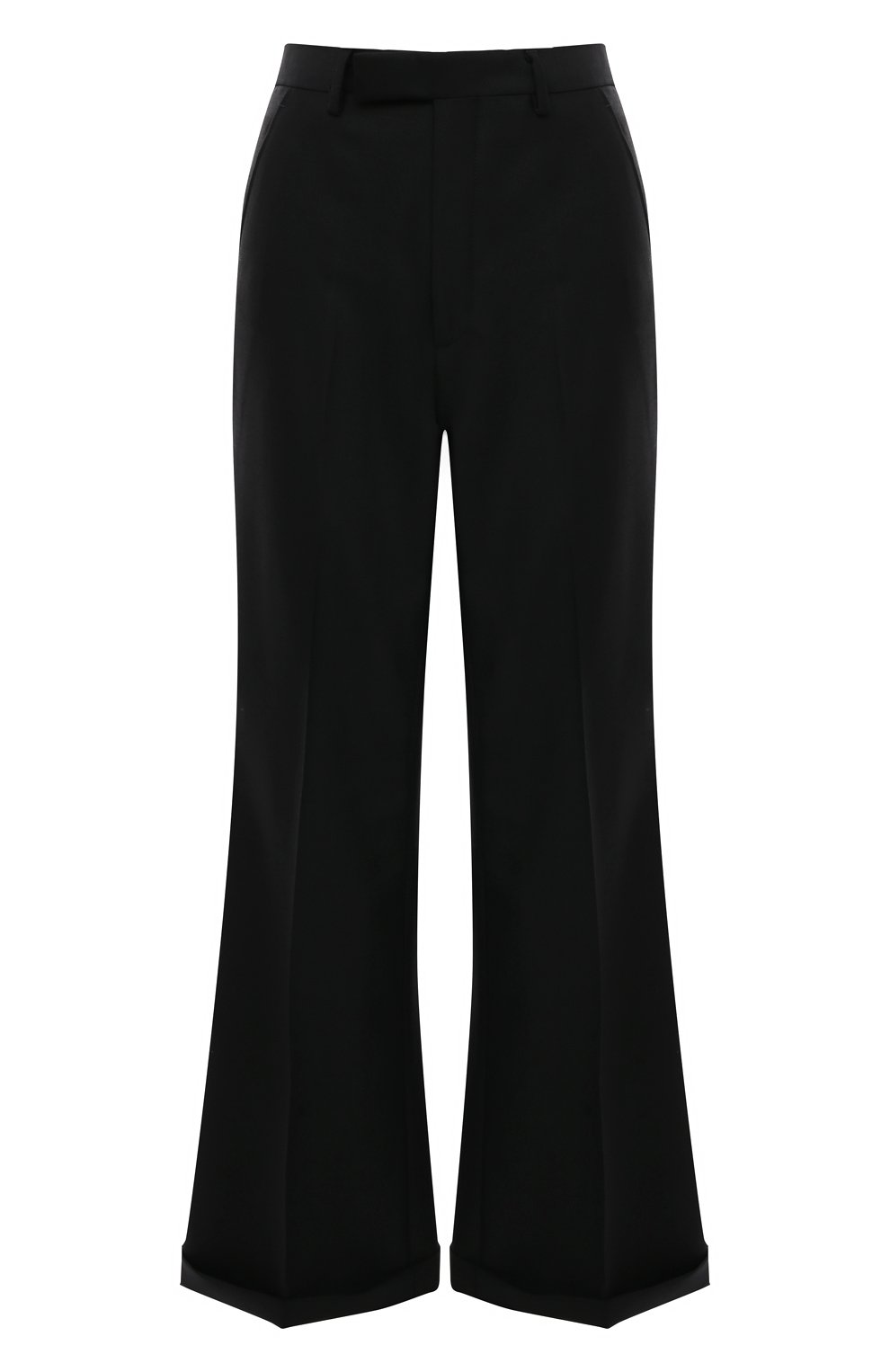 Шерстяные брюки GUCCI черного цвета по цене 158400 руб., арт. 570604 ZAA11, фото 1 Шерстяные брюки GUCCI, арт. 570604 ZAA11, фото 1