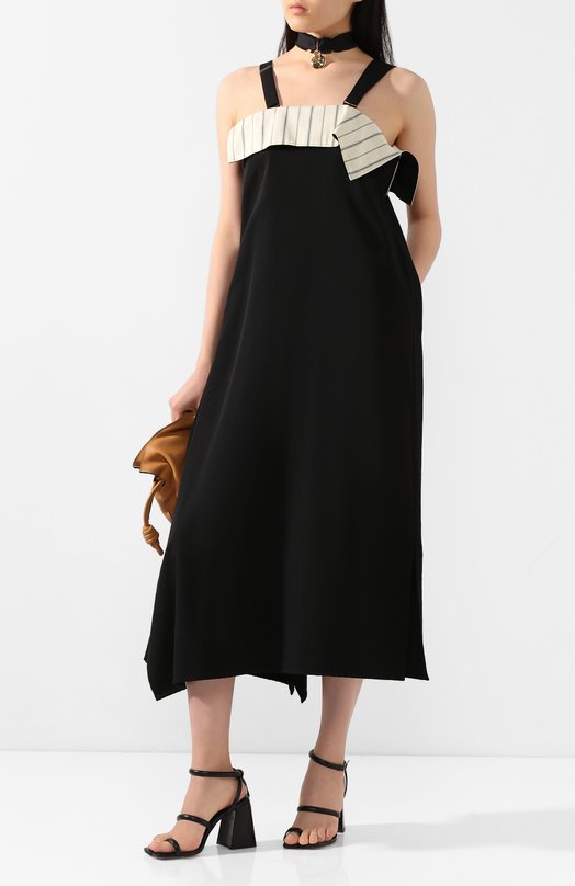 Шерстяное платье Yohji Yamamoto Чёрный, фото 2